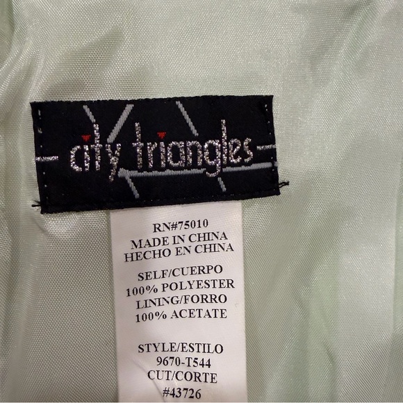 NWT City Triangles Sage Green Fairycore Gown Y2K Embroidered Prom Dress Sz 9/10 - Picture 2 of 8